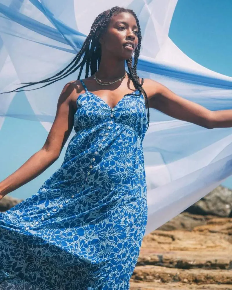 Reagan Dress - Floral Sapphire