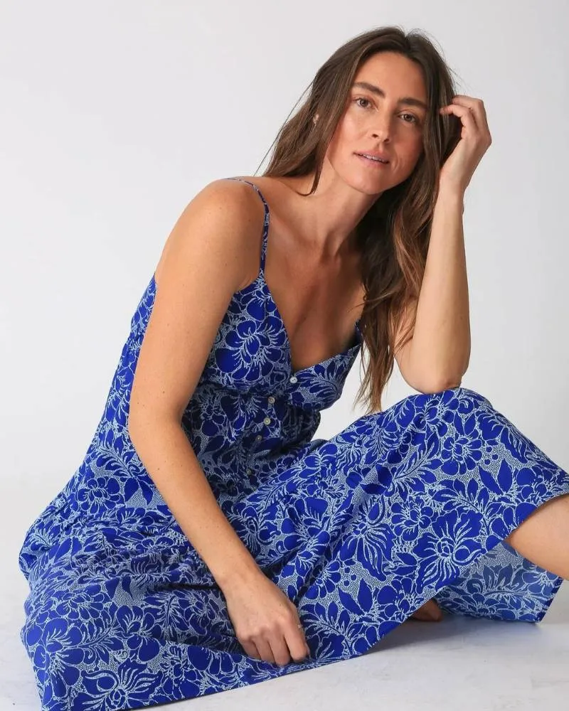 Reagan Dress - Floral Sapphire