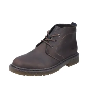 Rieker 31640-25 Mens Brown Leather Lace Up Ankle Boots