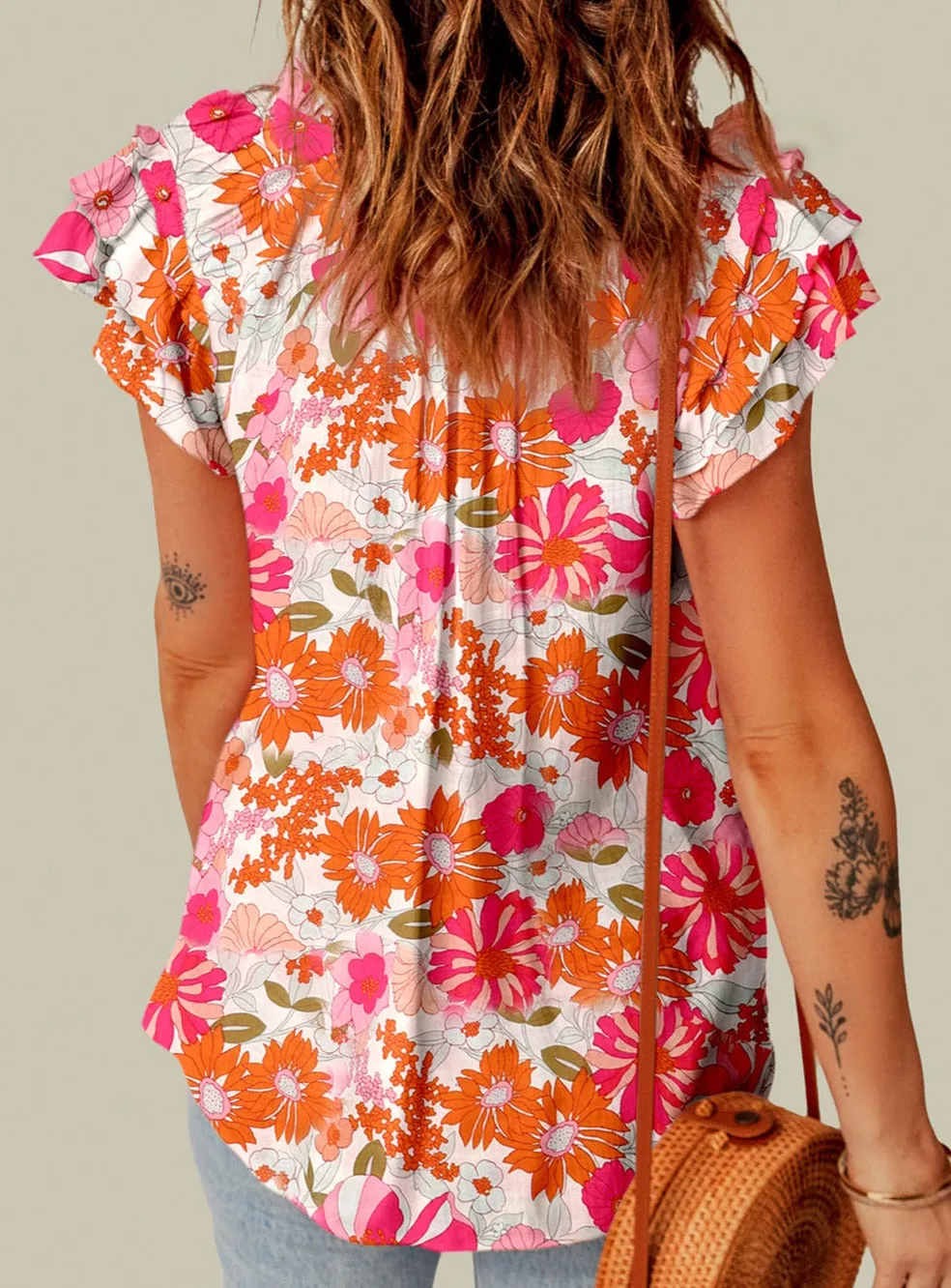 Stacie Ruffle Sleeve Blouse - SALE