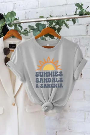 Sunnies Sandals and Sangria Graphic Tee - Athletic Gray