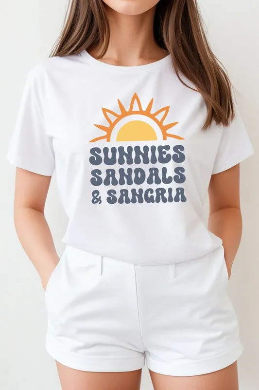 Sunnies Sandals and Sangria Graphic Tee - Athletic Gray