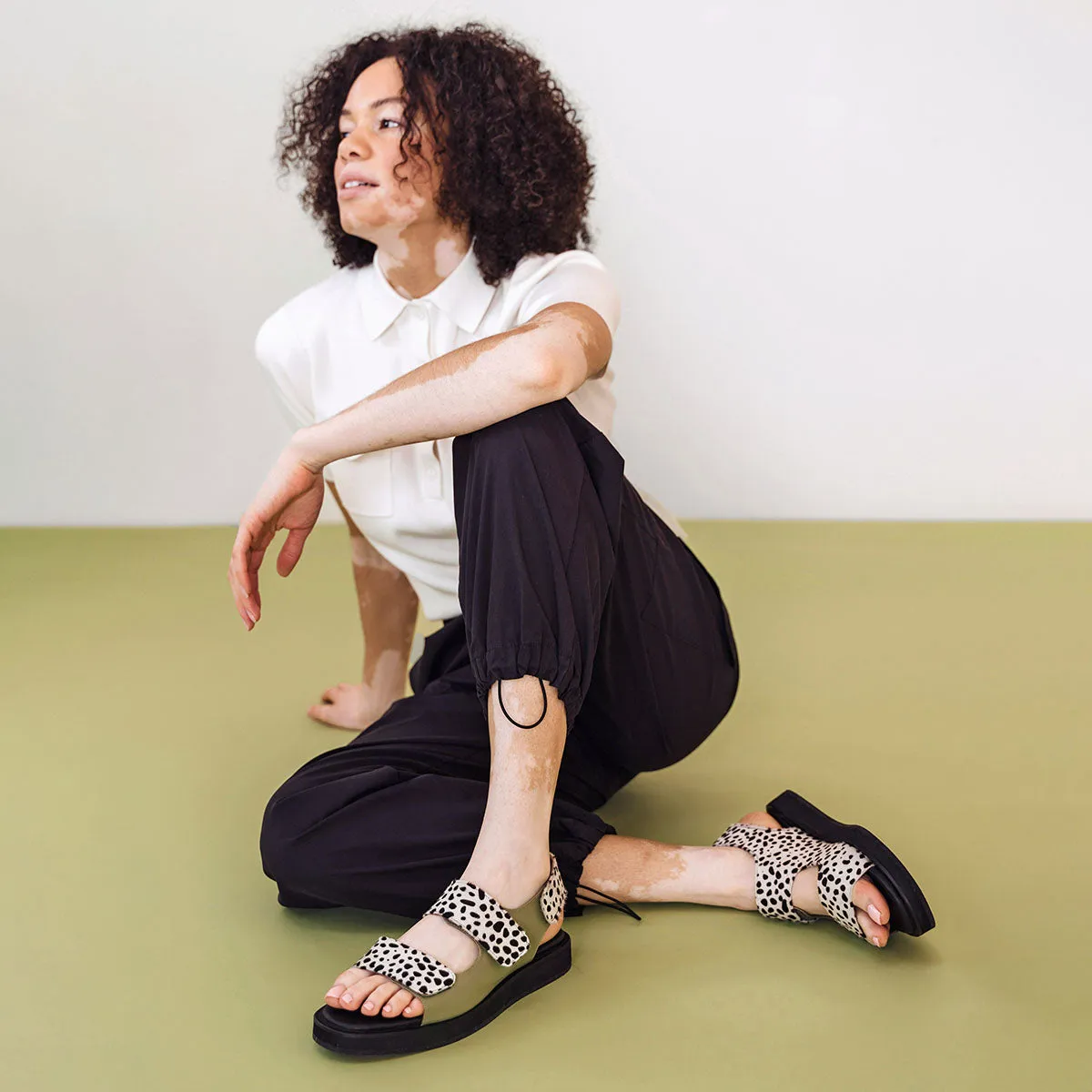 The Wanderlust Sandal 2.0 Matcha and Spots