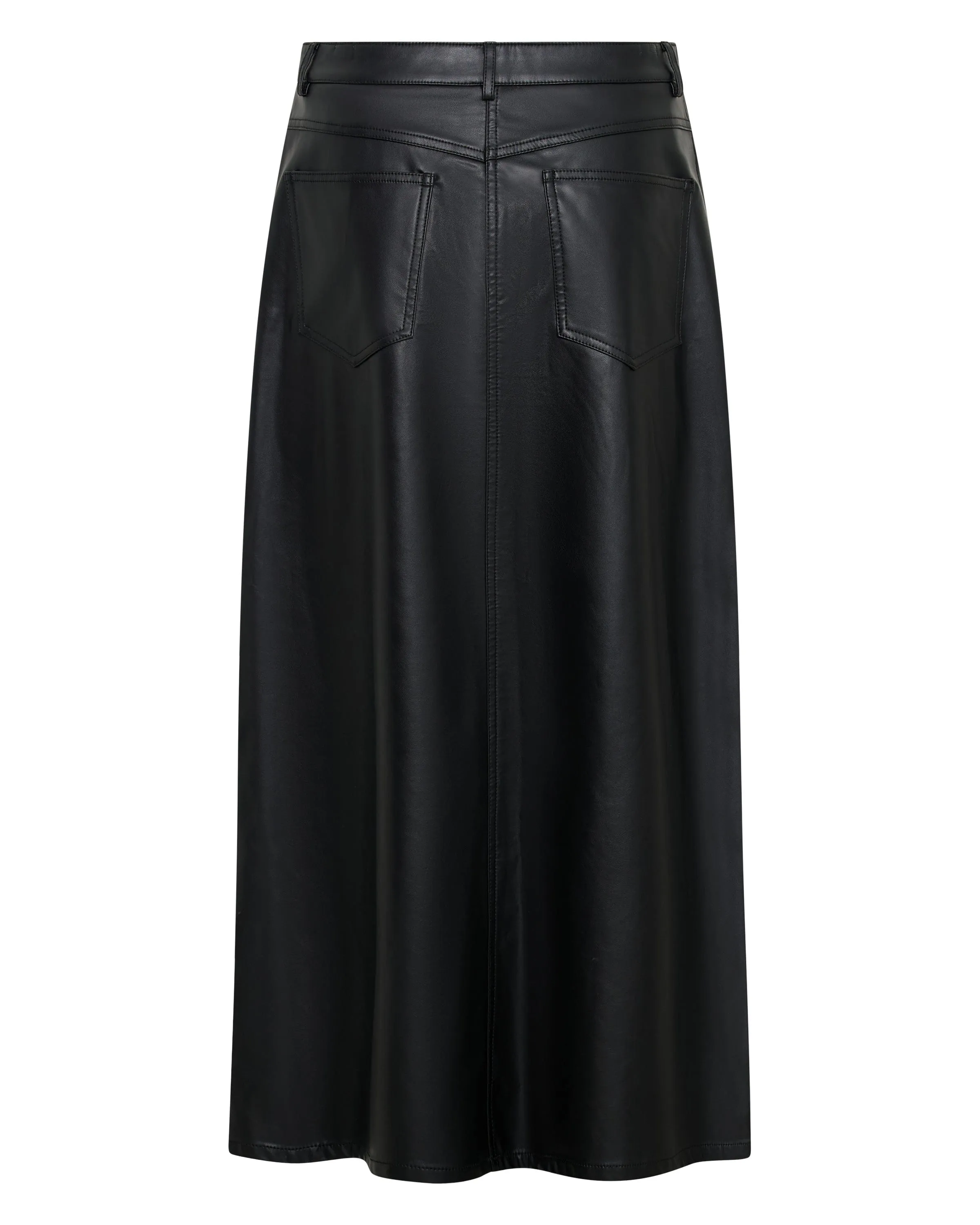VAGABOND PU JEAN SKIRT | BLACK