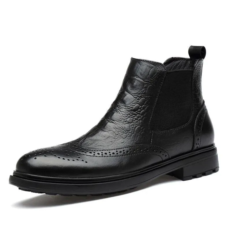 West Louis Alligator Design Chelsea Boots
