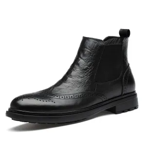 West Louis Alligator Design Chelsea Boots