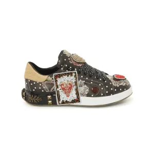 Women's Calf Leather Handmade Sneakers W5025