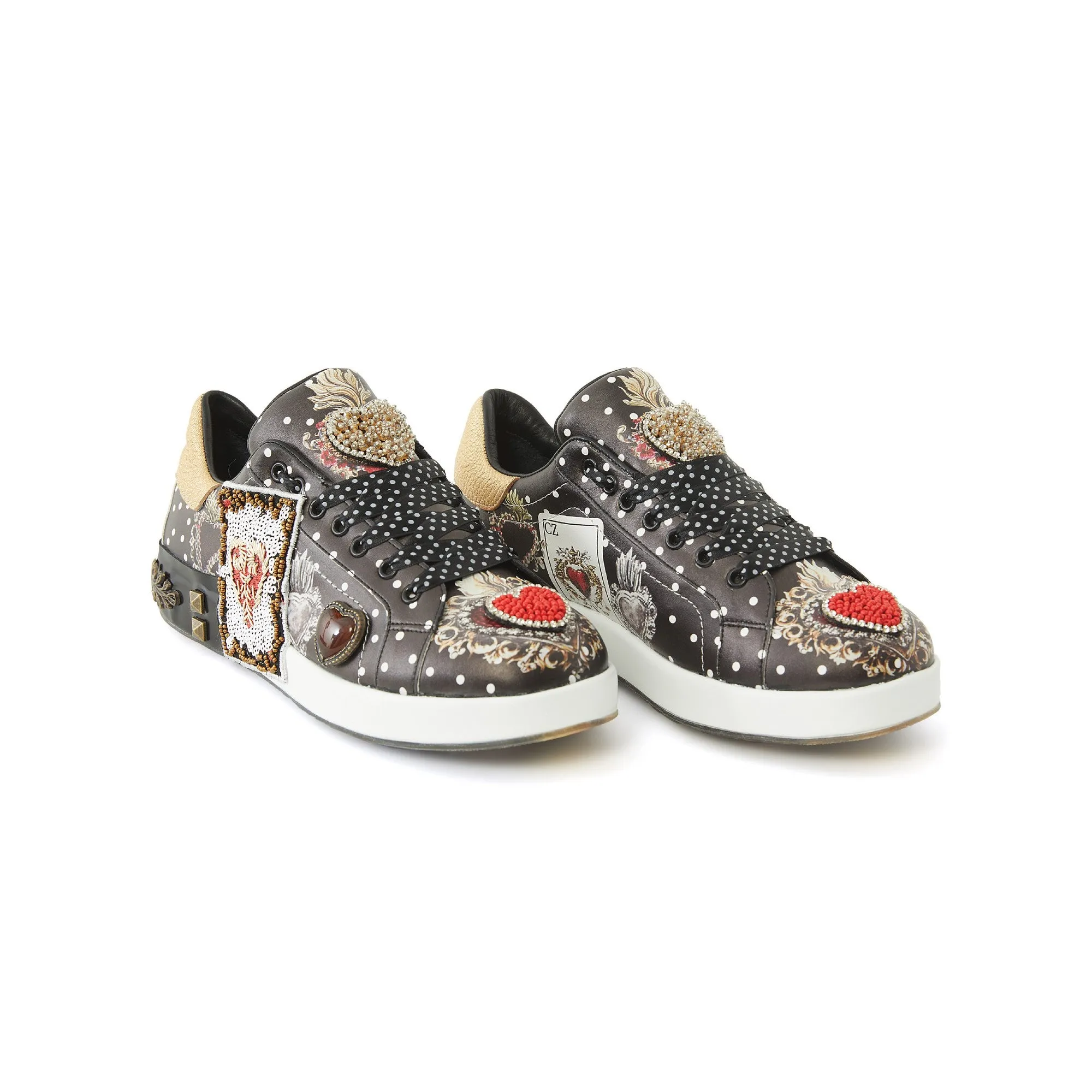Women's Calf Leather Handmade Sneakers W5025