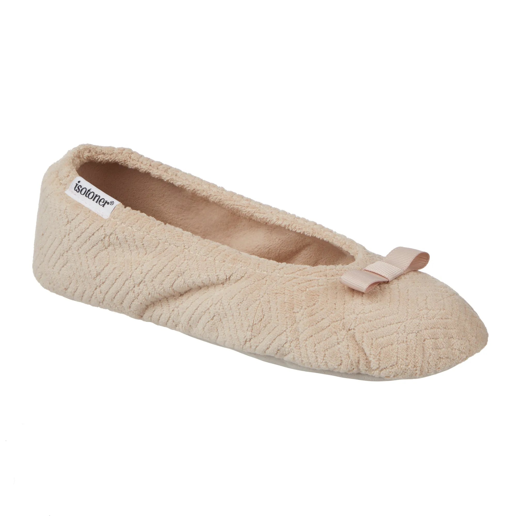Women's Diamond Microterry Gemma Ballerina Slipper with Memory Foam