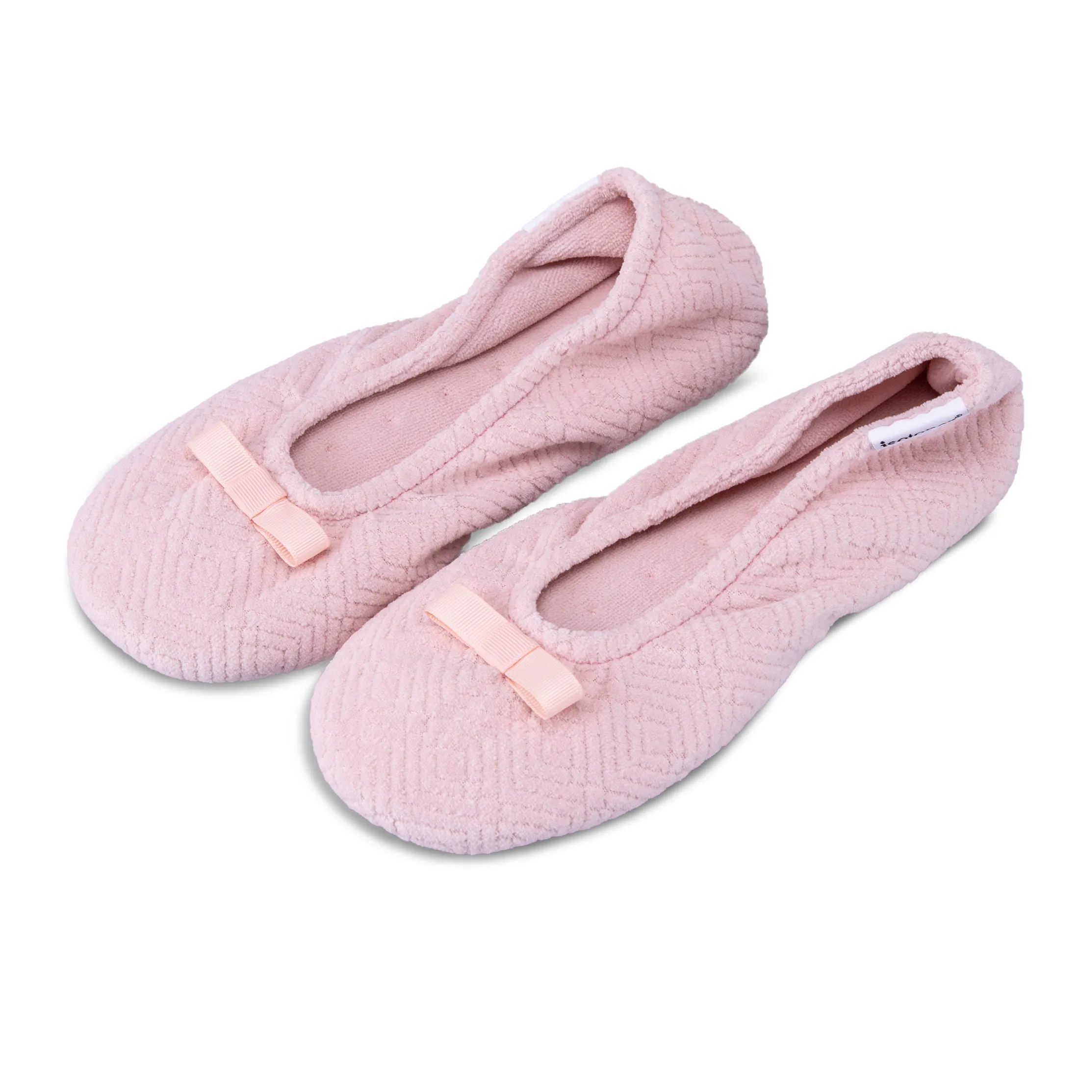 Women's Diamond Microterry Gemma Ballerina Slipper with Memory Foam