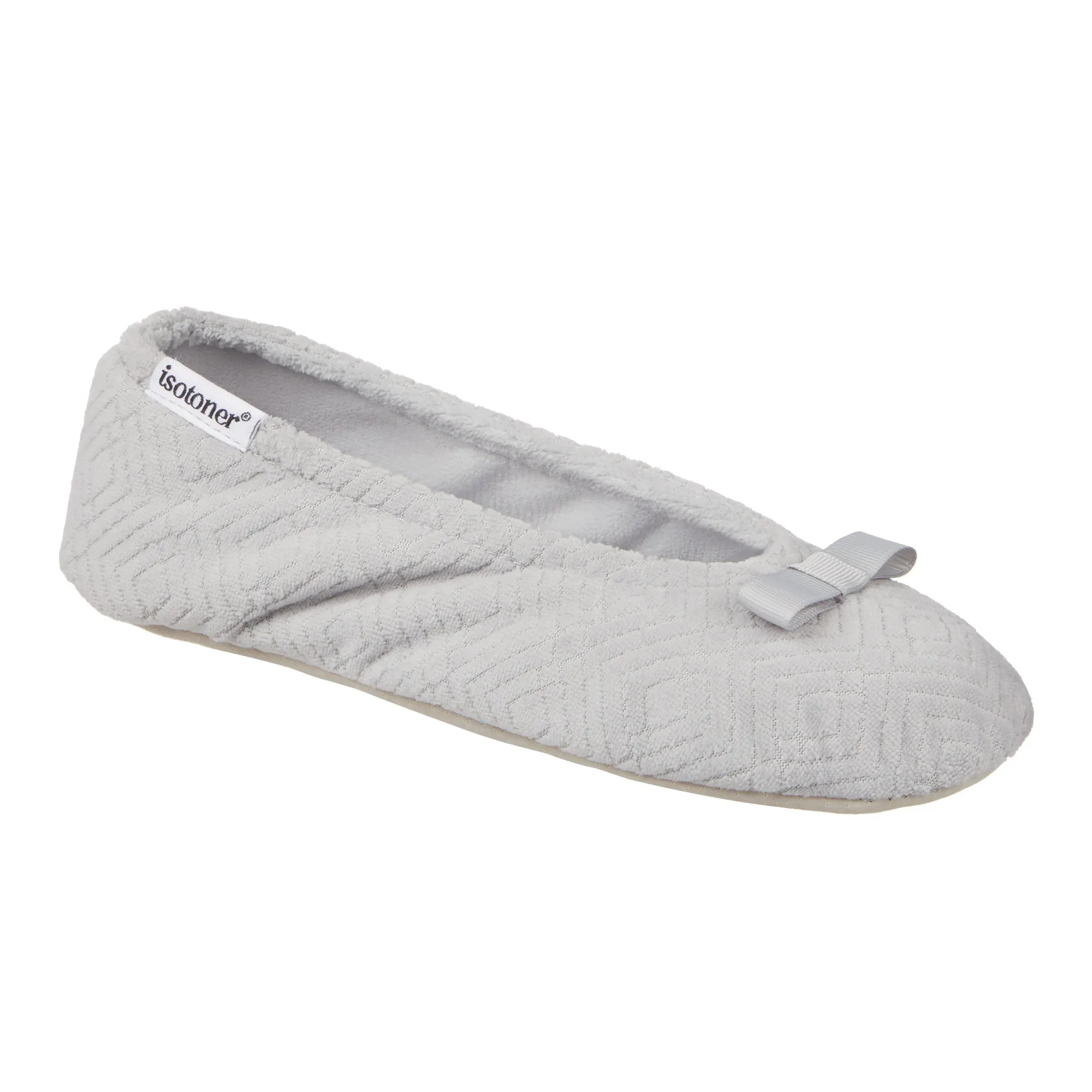 Women's Diamond Microterry Gemma Ballerina Slipper with Memory Foam