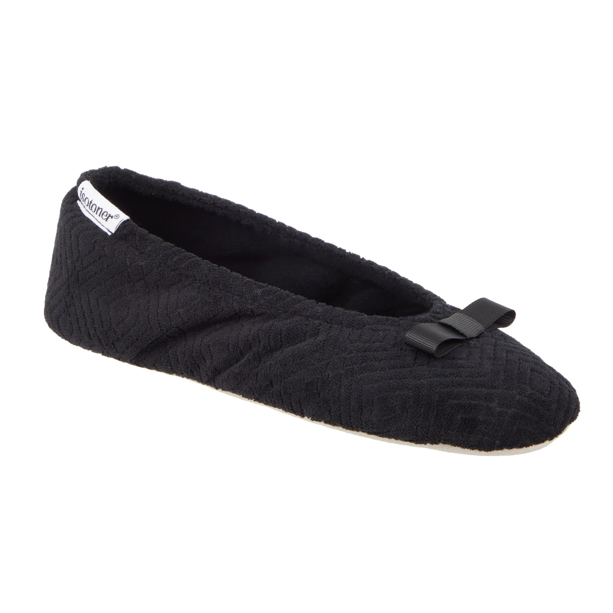 Women's Diamond Microterry Gemma Ballerina Slipper with Memory Foam