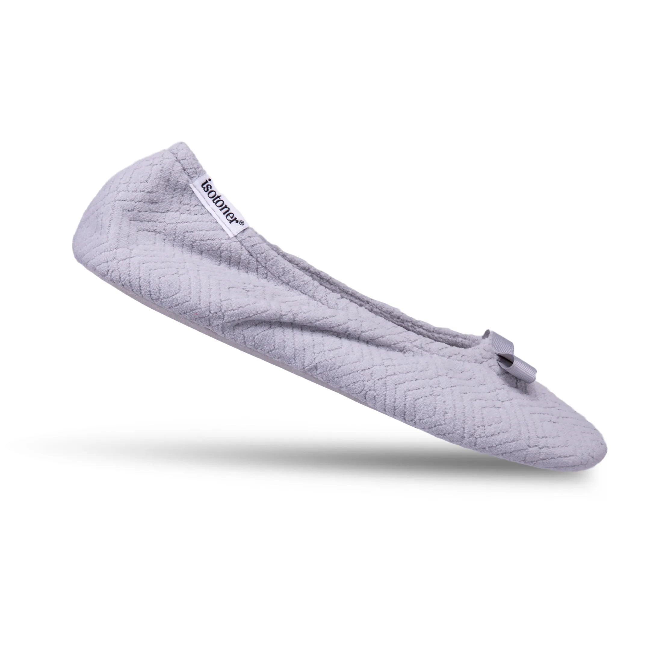 Women's Diamond Microterry Gemma Ballerina Slipper with Memory Foam