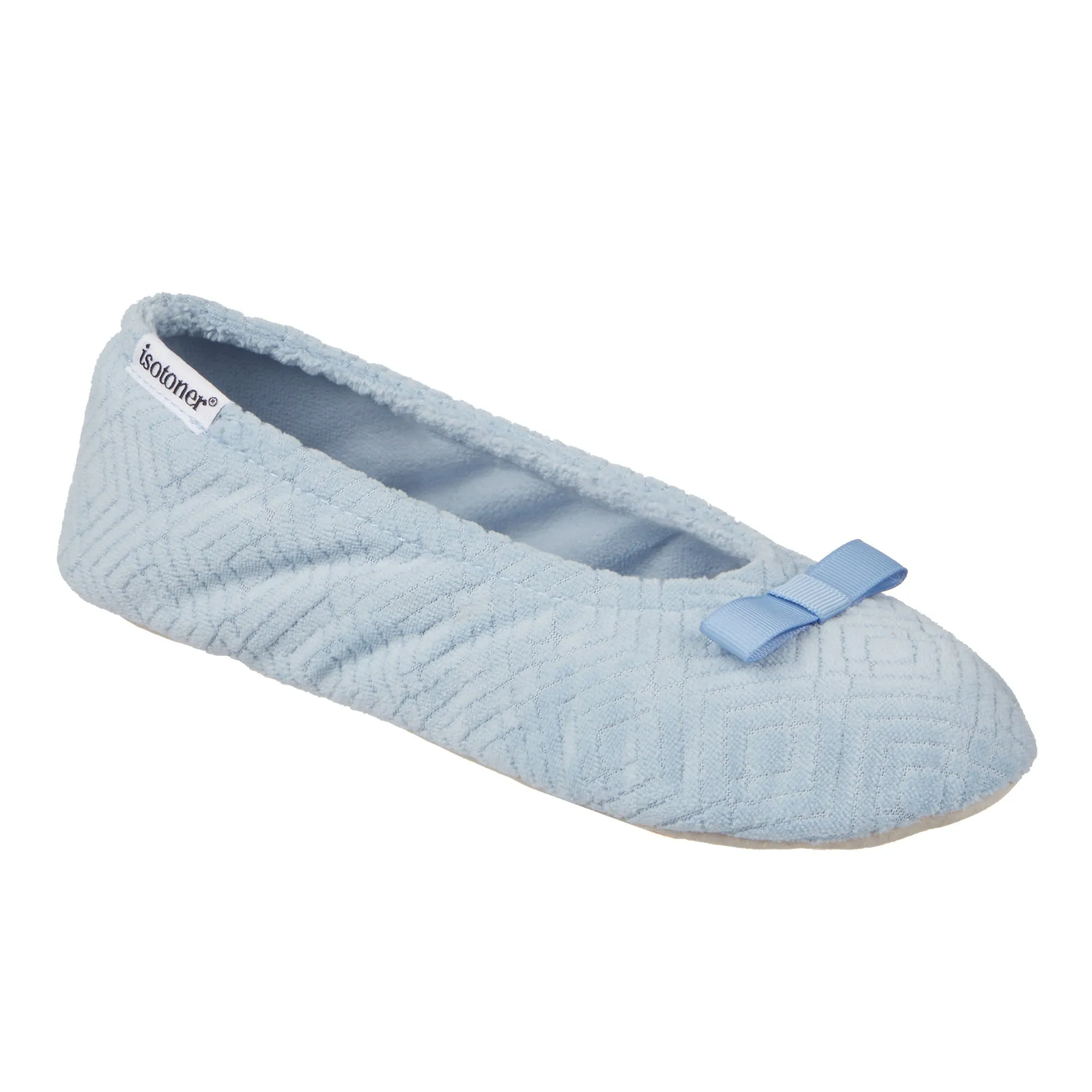 Women's Diamond Microterry Gemma Ballerina Slipper with Memory Foam