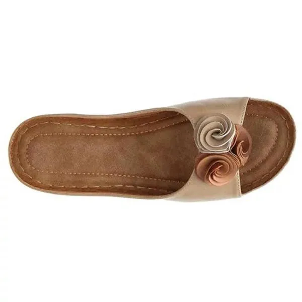 Women'S Vintage Floral Wedge Slippers 30115378