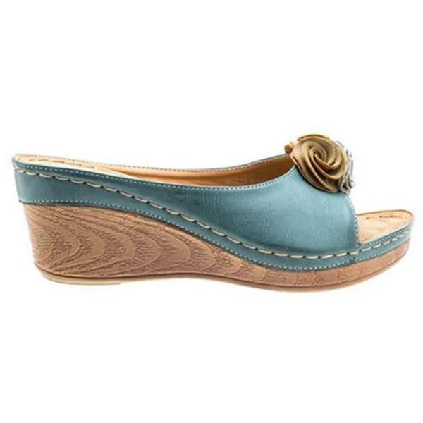 Women'S Vintage Floral Wedge Slippers 30115378