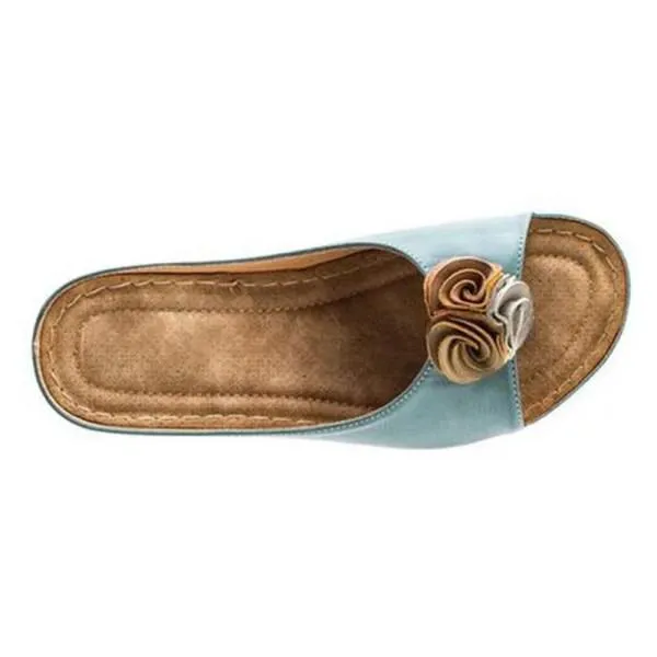 Women'S Vintage Floral Wedge Slippers 30115378