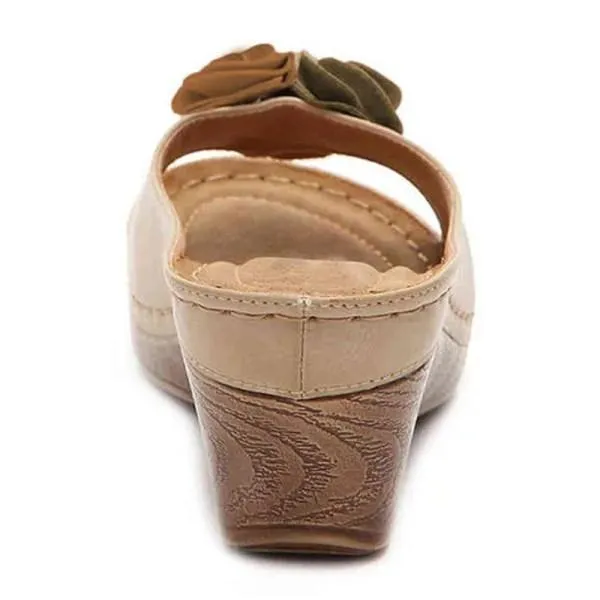 Women'S Vintage Floral Wedge Slippers 30115378