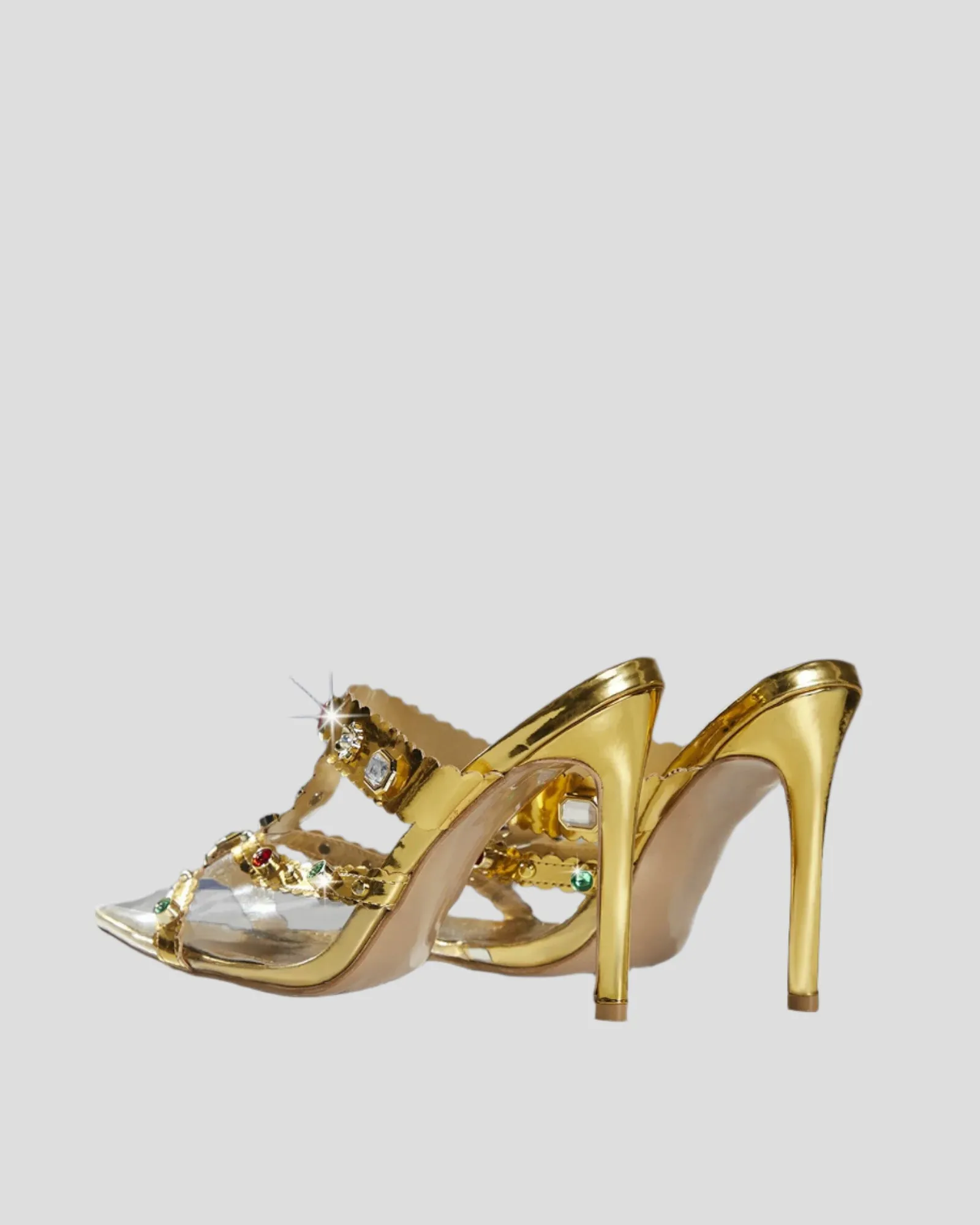 Xaila Rhinestone Embellished Metallic Slippers