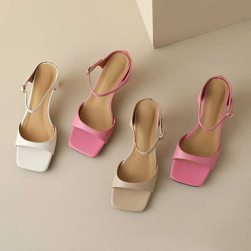 Zora Square Toe Kitten Heel Mules