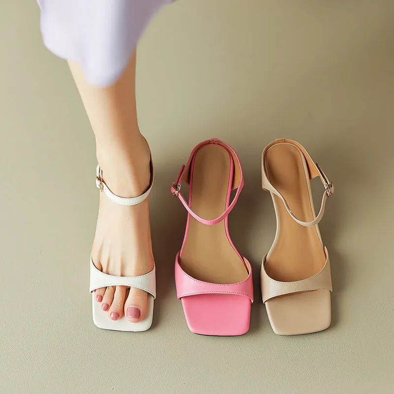 Zora Square Toe Kitten Heel Mules